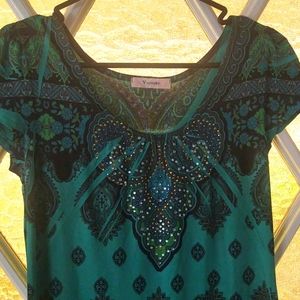 Cute little poly/nylon dress with embellishments